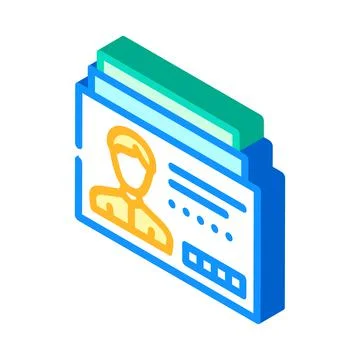 Client card kyc isometric icon vector illustration Illustrazione stock