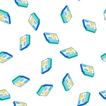 Client card kyc isometric icon seamless pattern Stock Illustration