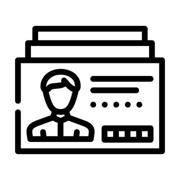 Client card kyc line icon vector illustration 스톡 일러스트