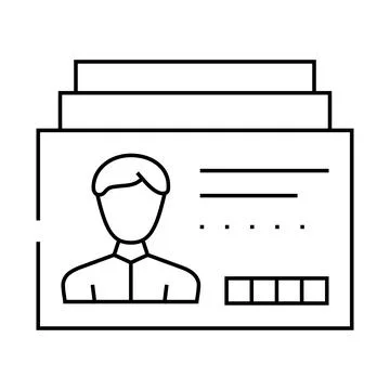 Client card kyc line icon vector illustration Illustrazione stock