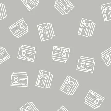 Client card kyc line vector seamless pattern Illustrazione stock