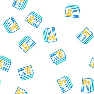 Client card kyc vector seamless pattern Stock Illustration