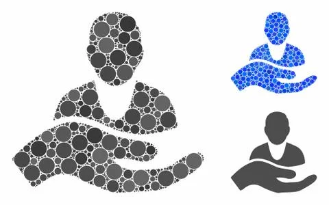 Client care hand Composition Icon of Circles Stock Illustration