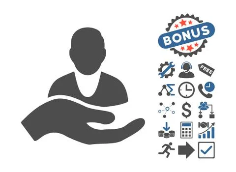 Client Care Hand Flat Vector Icon With Bonus Stock Illustration
