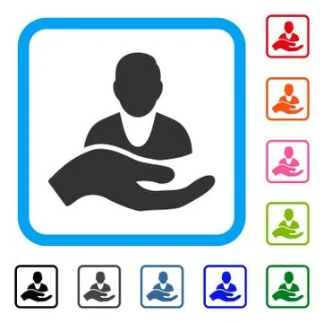 Client Care Hand Framed Icon Stock Illustration