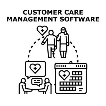 Client care management software system aiding patient support イラスト素材