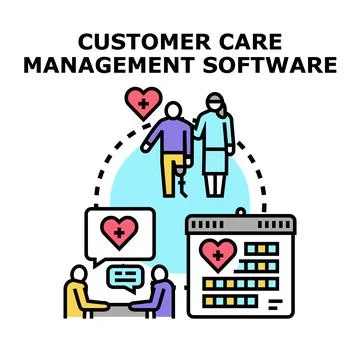 Client care management software system aiding patient support イラスト素材