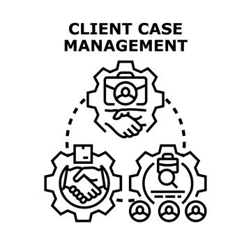 Client case management process concept vector illustration Stock Illustration