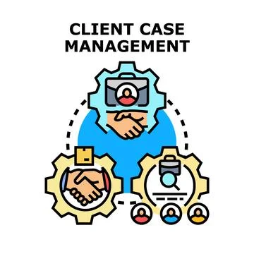 Client case management process concept vector illustration 스톡 일러스트