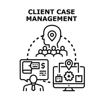 Client case management system streamlining customer service process Stock-Illustration