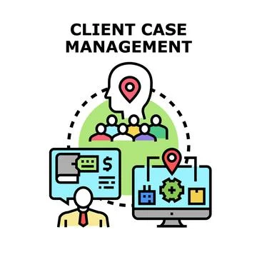 Client case management system streamlining customer service process Stock-Illustration