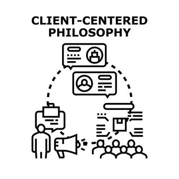 Client centered philosophy concept vector illustration Stock Illustration