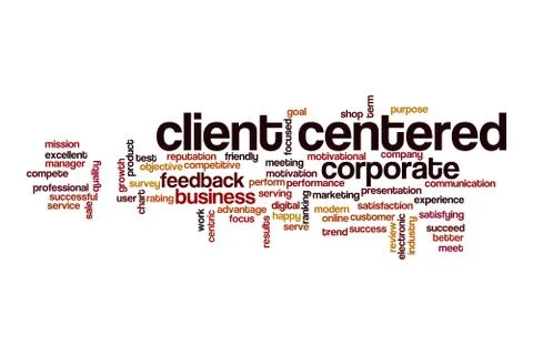Client centered word cloud concept 스톡 일러스트