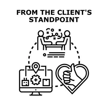 Client centric approach delivering satisfied customers concept Stock Illustration