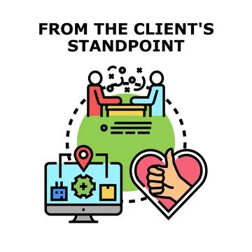 Client centric approach delivering satisfied customers concept Stock Illustration