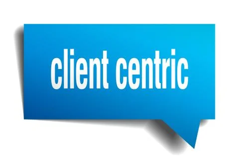 Client centric blue 3d speech bubble Illustrazione stock