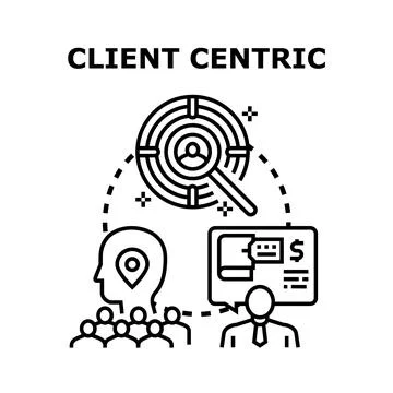 Client centric business strategy icon concept Stock Illustration