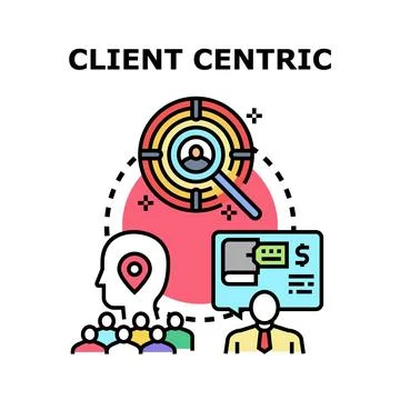 Client centric business strategy icon concept Stock Illustration
