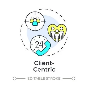 Client centric multi color concept icon Stock-Illustration