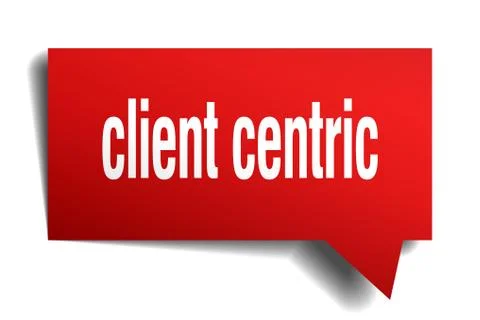 Client centric red 3d speech bubble Illustrazione stock
