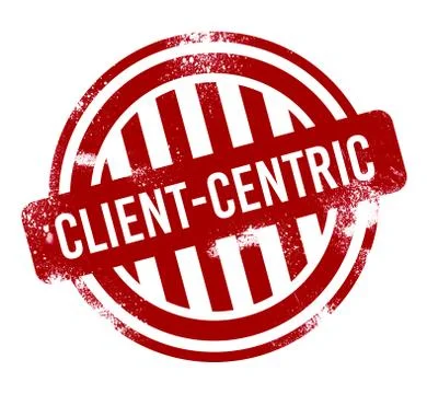 Client-centric - red grunge button, stamp Stock Illustration