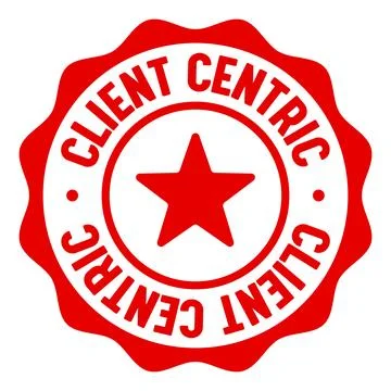 Client centric seal badge. client centric label sticker. Vector sign Stock Illustration