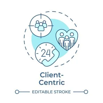 Client centric soft blue concept icon Stock Illustration