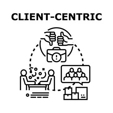 Client centric strategy focusing on customer feedback and experience Stock Illustration