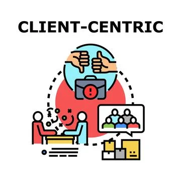 Client centric strategy focusing on customer feedback and experience Stock Illustration