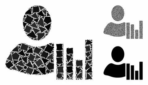 Client charts Mosaic Icon of Rough Elements Illustrazione stock