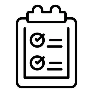 Client clipboard icon outline vector. Checklist survey Ilustración de archivo