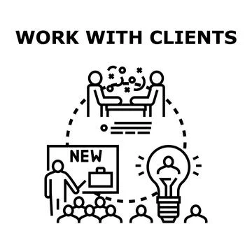 Client collaboration and business development concept Stock Illustration