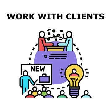Client collaboration and business development concept イラスト素材
