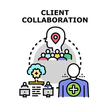 Client collaboration in business and digital teamwork Stock Illustration