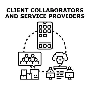 Client collaborators and service providers concept illustration Stock Illustration