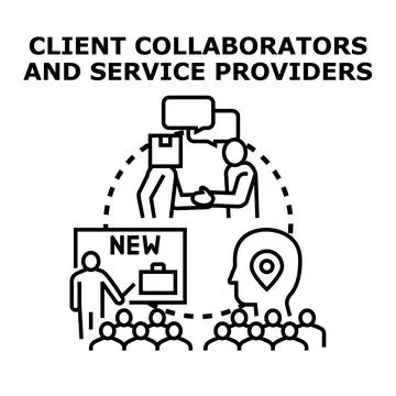 Client collaborators and service providers concept Stock Illustration