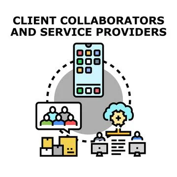 Client collaborators and service providers concept illustration Stock Illustration