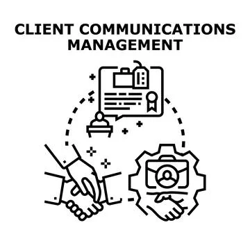 Client communications management concept vector illustration Stock Illustration