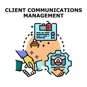 Client communications management concept vector illustration Stock Illustration