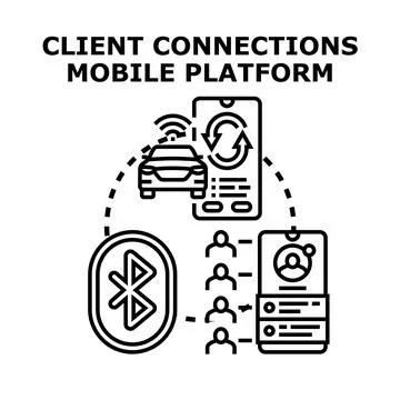 Client connections mobile platform concept 스톡 일러스트