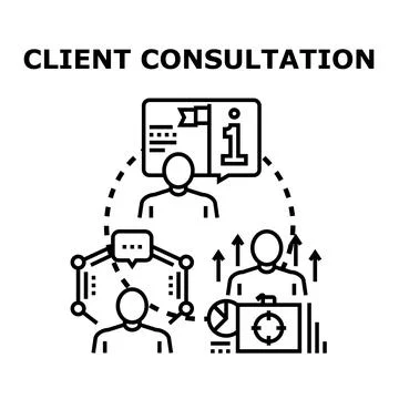 Client consultation process planning business strategy development Stock Illustration