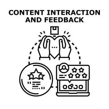 Client content interaction and feedback concept Stock Illustration