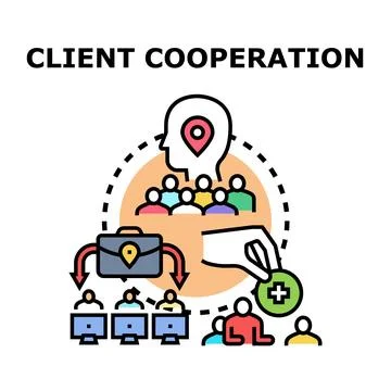 Client cooperation customer relationship management process Stock Illustration