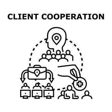 Client cooperation customer relationship management process Stock Illustration