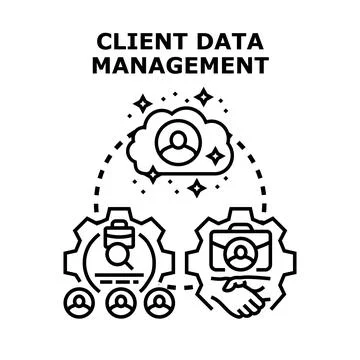 Client data management process in business operations Stock Illustration
