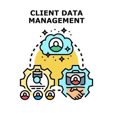Client data management process in business operations Stock Illustration