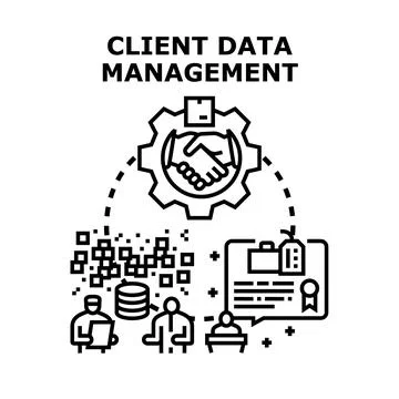 Client data management process establishing business partnership Stock Illustration