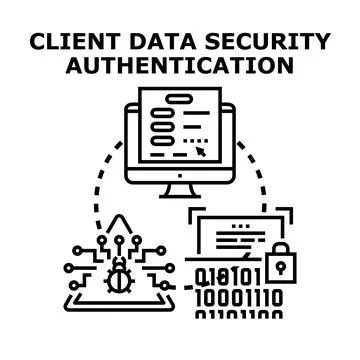 Client data security authentication virtual concept Stock Illustration