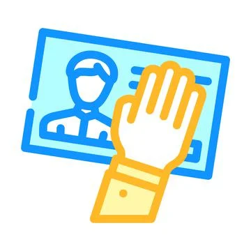 Client data theft kyc color icon vector illustration Stock Illustration