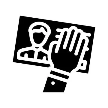 Client data theft kyc glyph icon vector illustration Stock Illustration